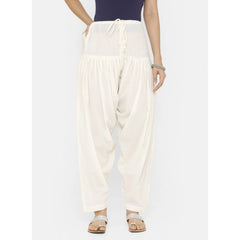 Cotton Solid Patiyala (Color:Half White)