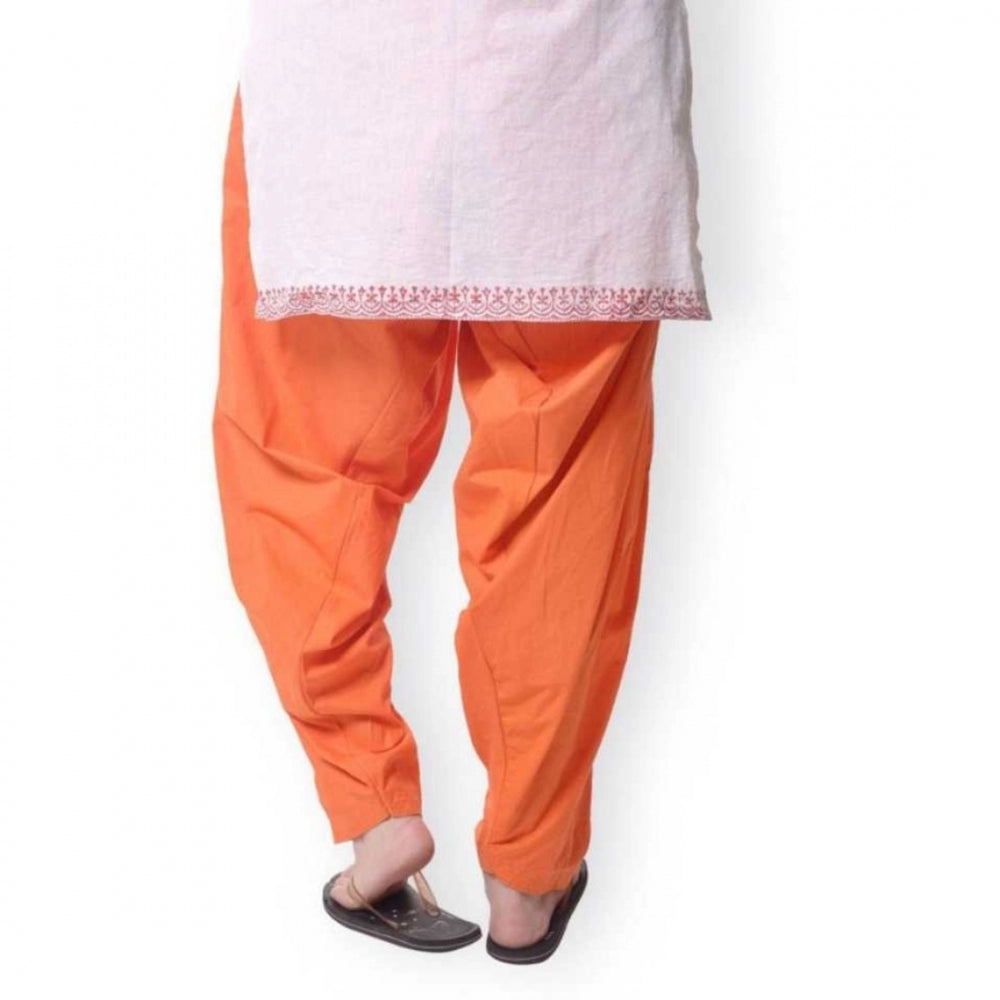 Cotton Solid Patiyala (Color:Orange)