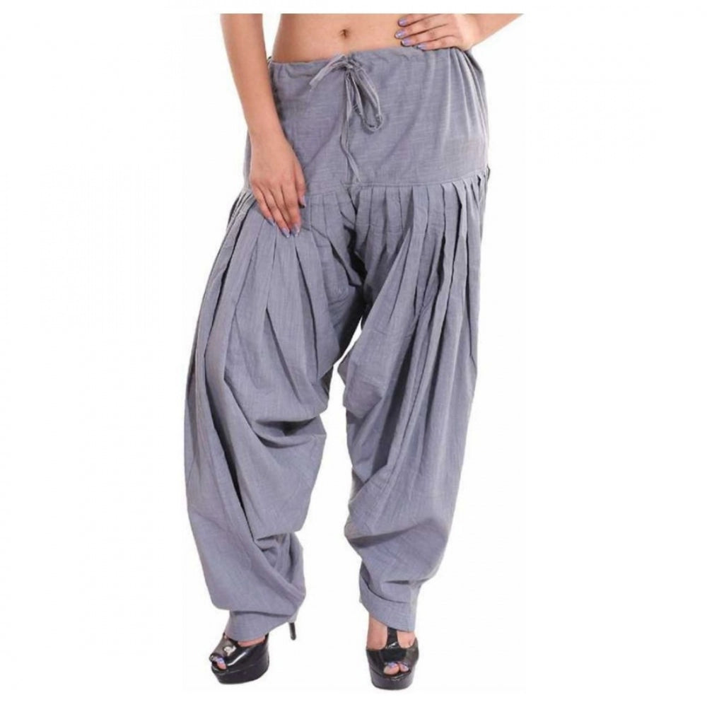 Cotton Solid Patiyala (Color:Smoke Grey)