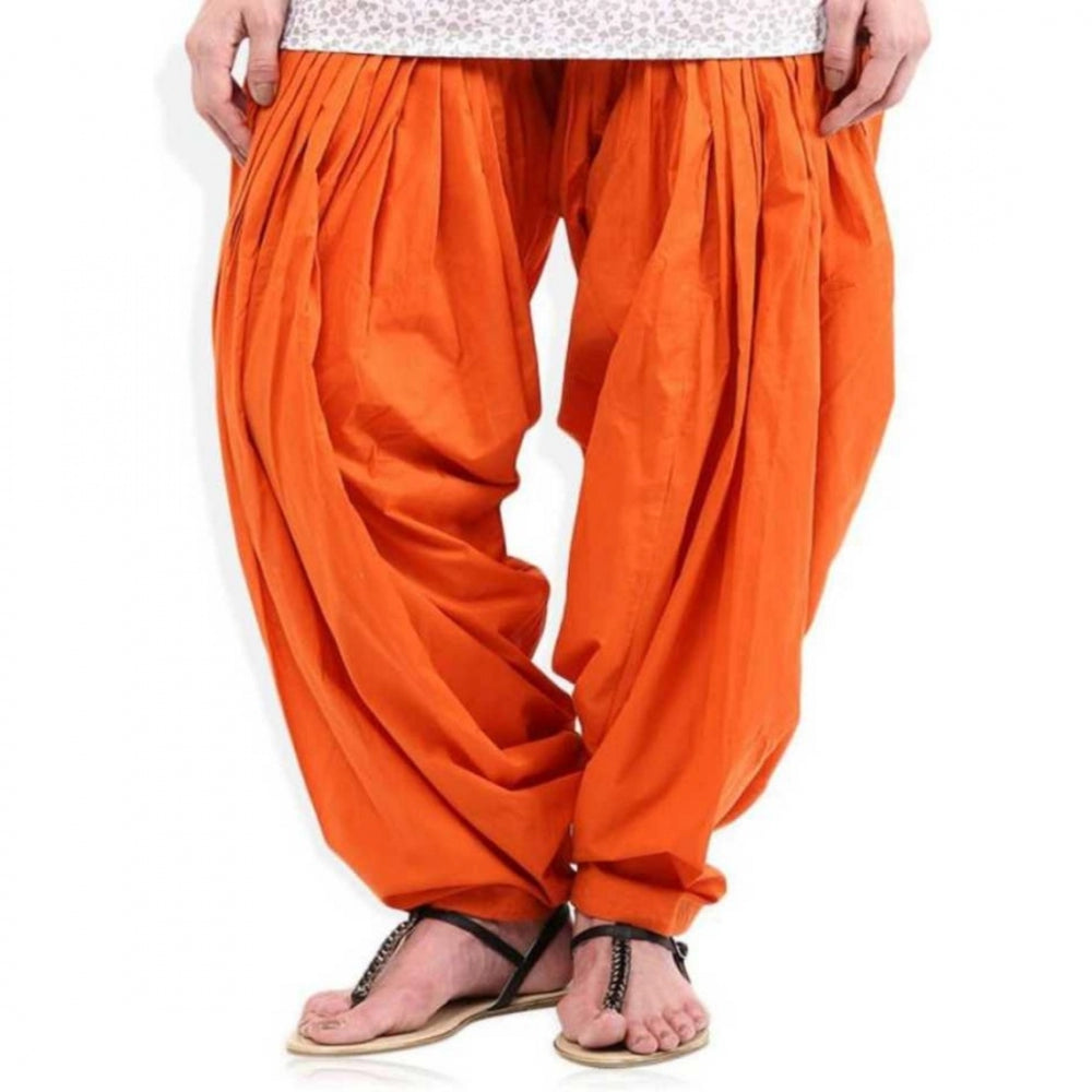 Cotton Solid Patiyala (Color:Orange)