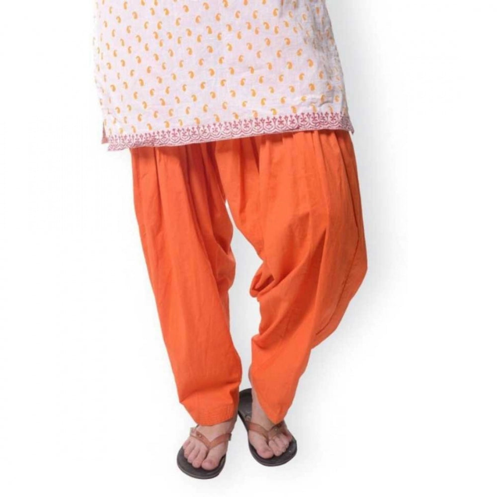 Cotton Solid Patiyala (Color:Orange)