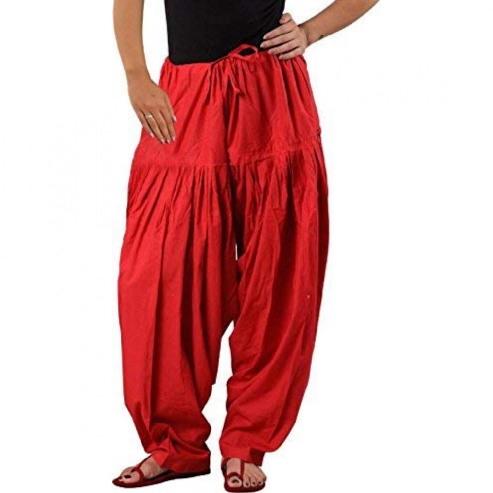 Cotton Solid Patiyala (Color:Red)