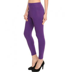 Women's Cotton Leggings (Color:Purple)