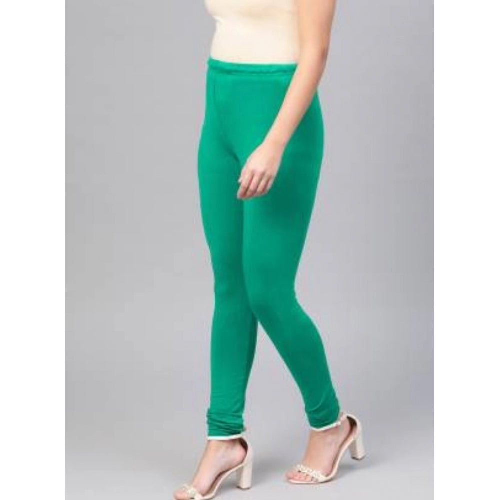 Women's Cotton Leggings (Color:Sea Green)