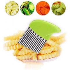 Pack of 5 Wave Shape Stainless Steel Potato Cutter Slicer (Color:Assorted)