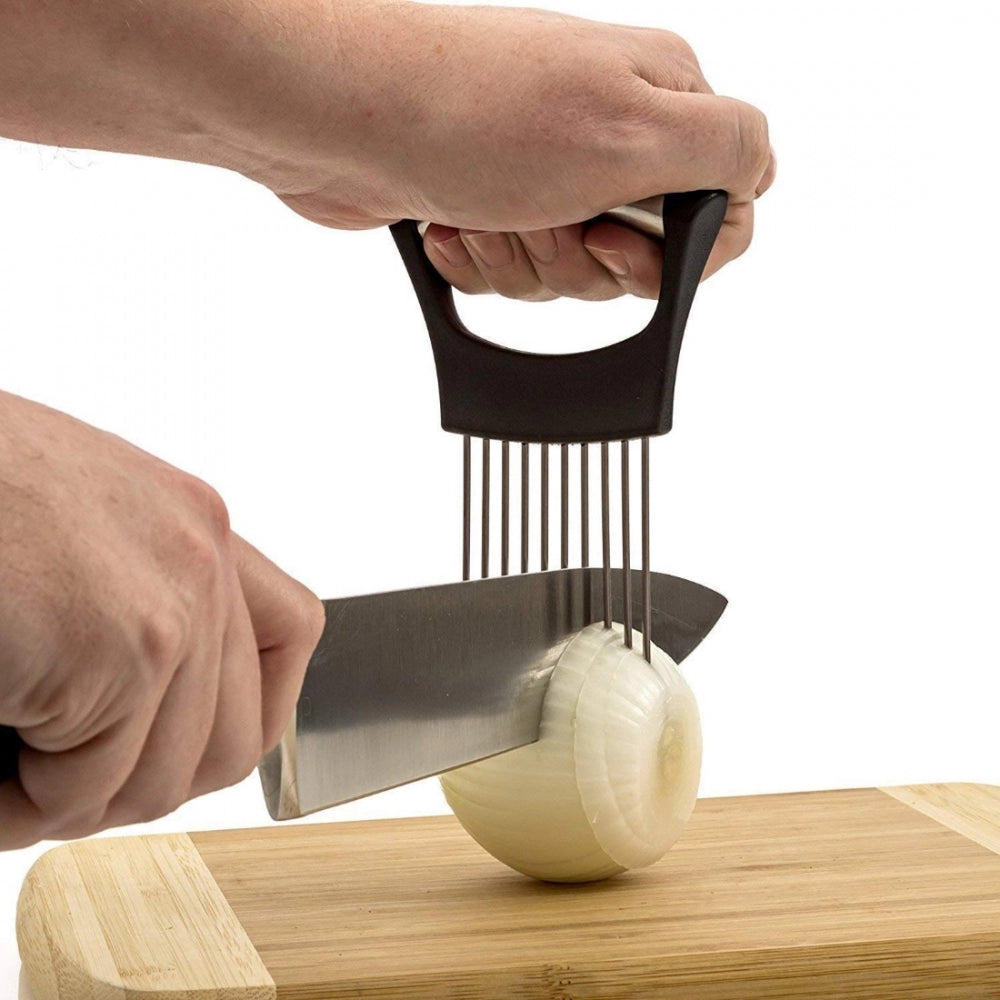 Stainless Steel Onion Cutter Onion Holder (Color:Assorted)