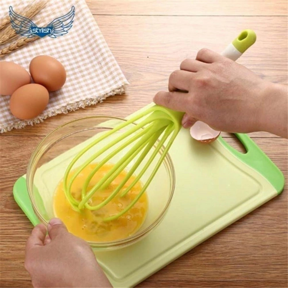 Pack of 5 Fold Able Plastic Whisk Beater Hand Blender Mixer Froth Whisker Lassi Maker (Color:Assorted)