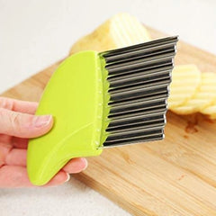 Pack of 5 Wave Shape Stainless Steel Potato Cutter Slicer (Color:Assorted)