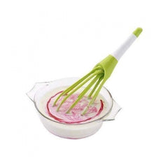 Pack of 5 Fold Able Plastic Whisk Beater Hand Blender Mixer Froth Whisker Lassi Maker (Color:Assorted)