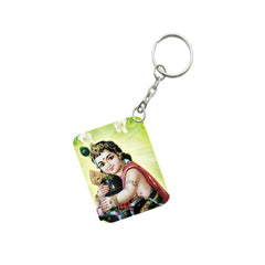 Pack Of 3_ Bala Murugan Lingam One Side Printed Rectangle Designer Keychain (Green)