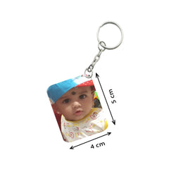 Pack Of 3_ Baby With Cap One Side Printed Rectangle Designer Keychain (Yellow)