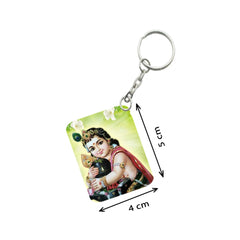 Pack Of 3_ Bala Murugan Lingam One Side Printed Rectangle Designer Keychain (Green)