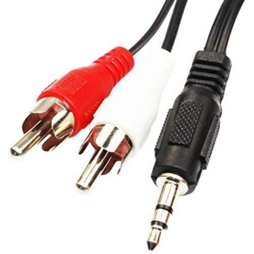 3.5mm Stereo Audio Male to 2RCA Male EP to 2RCA 3 Yards Connects Mobile and Home Theatre (Black)