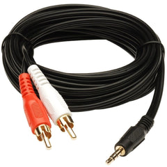 3.5mm Stereo Audio Male to 2RCA Male EP to 2RCA 3 Yards Connects Mobile and Home Theatre (Black)