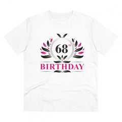 Men's PC Cotton 68th Birthday Printed T Shirt (Color: White, Thread Count: 180GSM)