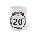 Ceramic 20th Anniversary Printed Coffee Mug (Color: White, Capacity:330ml)