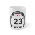 Ceramic 23rd Anniversary Printed Coffee Mug (Color: White, Capacity:330ml)