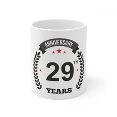 Ceramic 29th Anniversary Printed Coffee Mug (Color: White, Capacity:330ml)