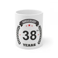 Ceramic 38th Anniversary Printed Coffee Mug (Color: White, Capacity:330ml)