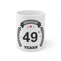 Ceramic 49th Anniversary Printed Coffee Mug (Color: White, Capacity:330ml)