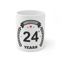 Ceramic 24th Anniversary Printed Coffee Mug (Color: White, Capacity:330ml)