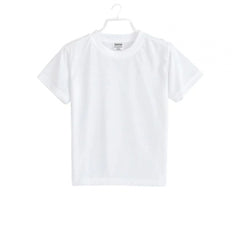 Boys Cotton Plain Half Sleeve TShirt (White)