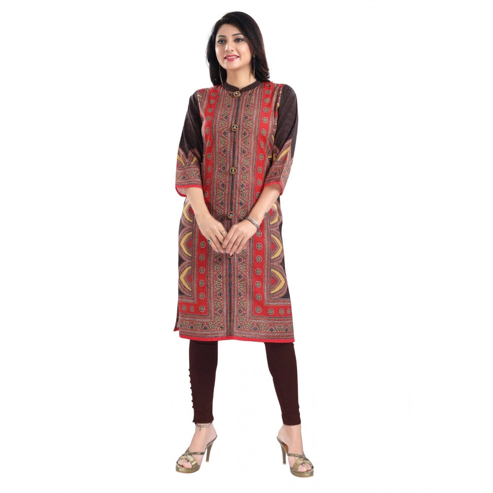 3/4th Sleeve Cotton Blend Tunic Long Kurti (Multicolor)