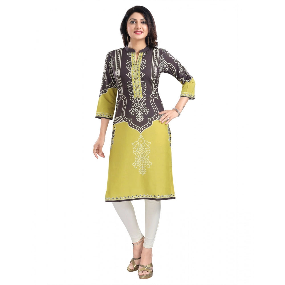 3/4th Sleeve Cotton Blend Tunic Long Kurti (Multicolor)