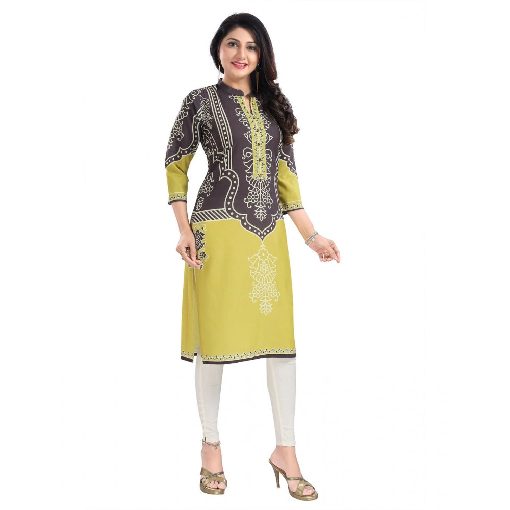 3/4th Sleeve Cotton Blend Tunic Long Kurti (Multicolor)