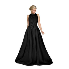 Women's Georgette Western Wear Flare Long Gown (Black)