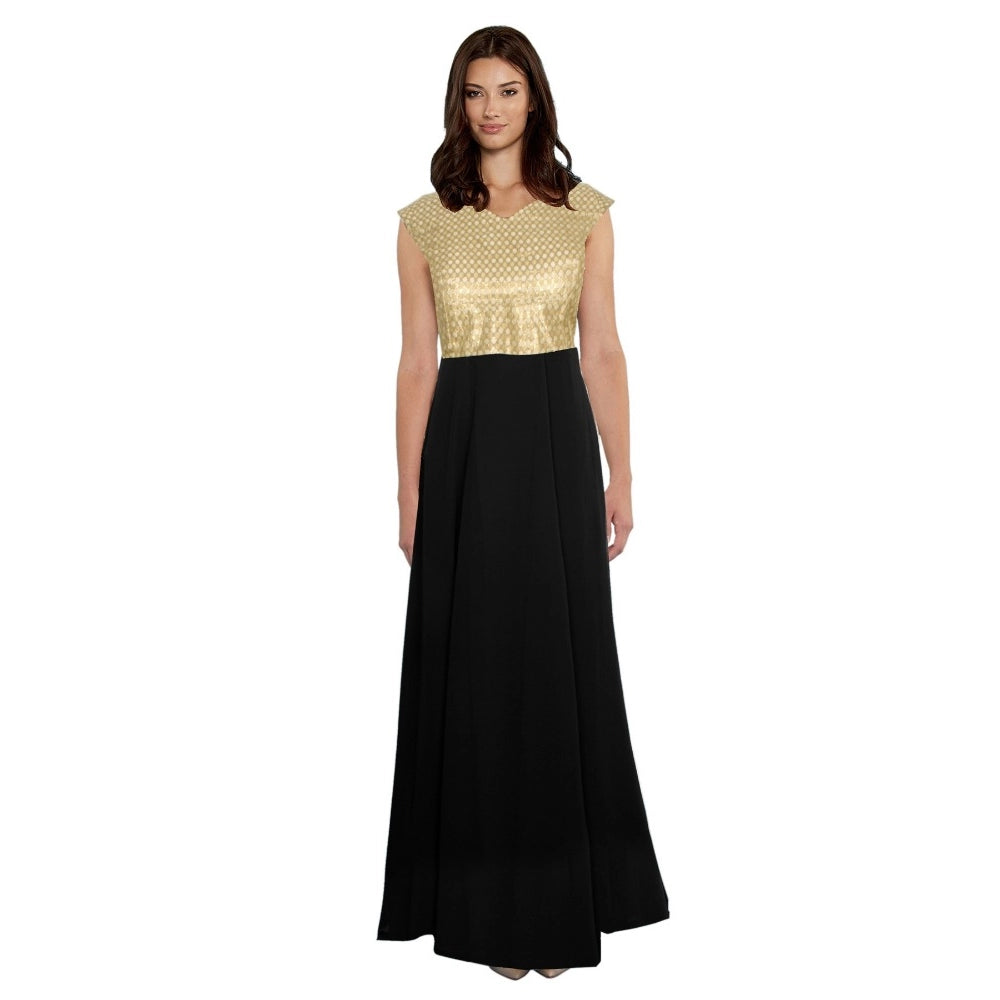 Women's Gorgee Western Wear Flare Long Gown (Black)