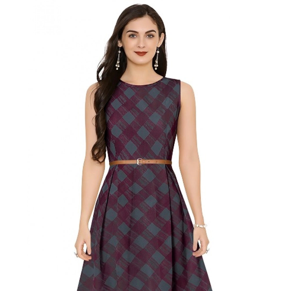 Women's Georgette Western Wear Flare Long Gown (Maroon)