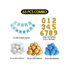 12Th Year Decoration Kit For Boy And Girl With Banner And Balloons (Blue)