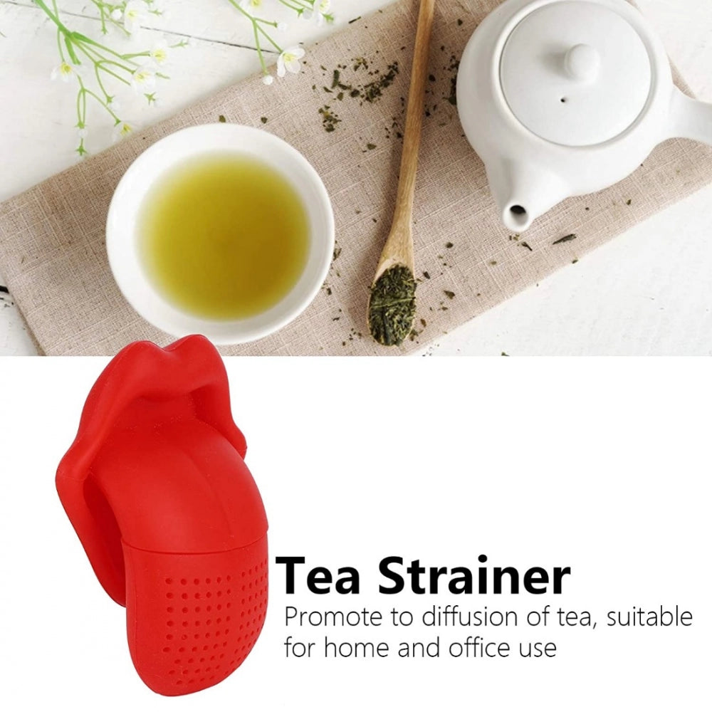 Tongue Shaped Big Lips Tea Maker Food Grade Silicone Tea Strainer (Assorted)