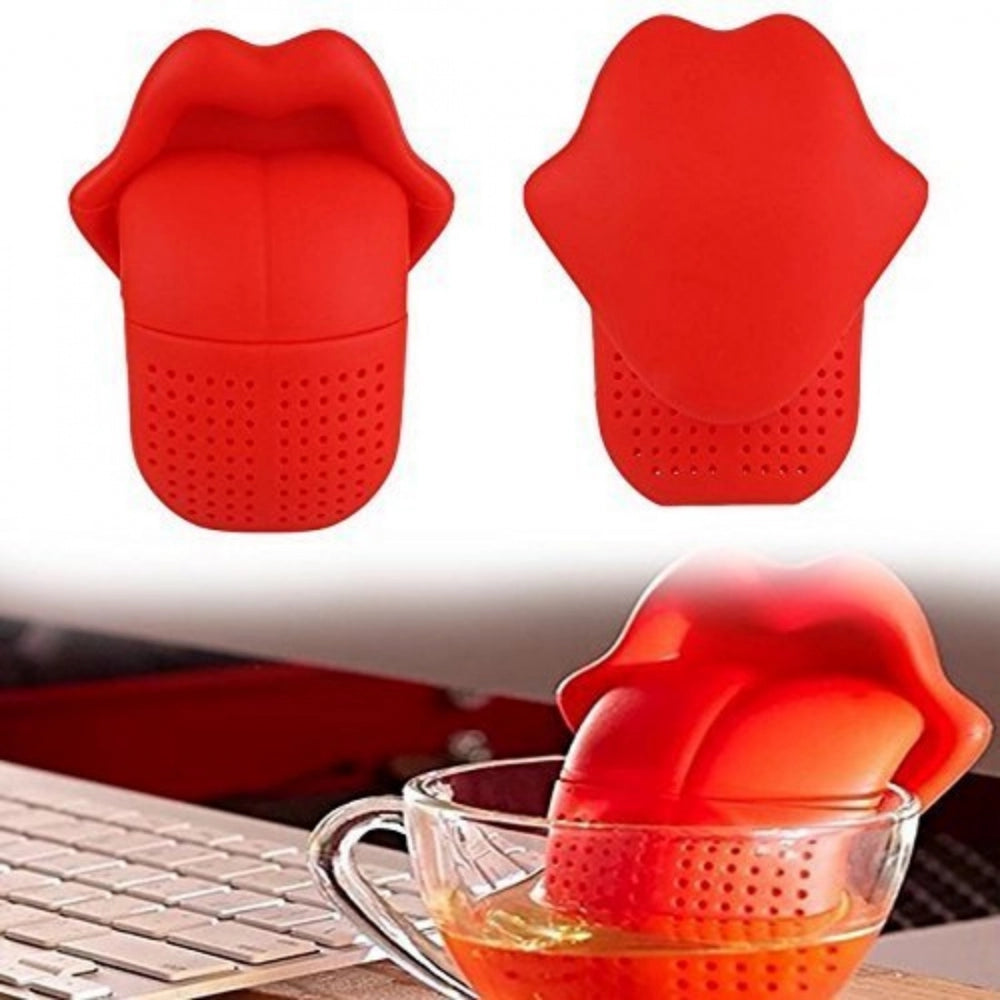 Tongue Shaped Big Lips Tea Maker Food Grade Silicone Tea Strainer (Assorted)