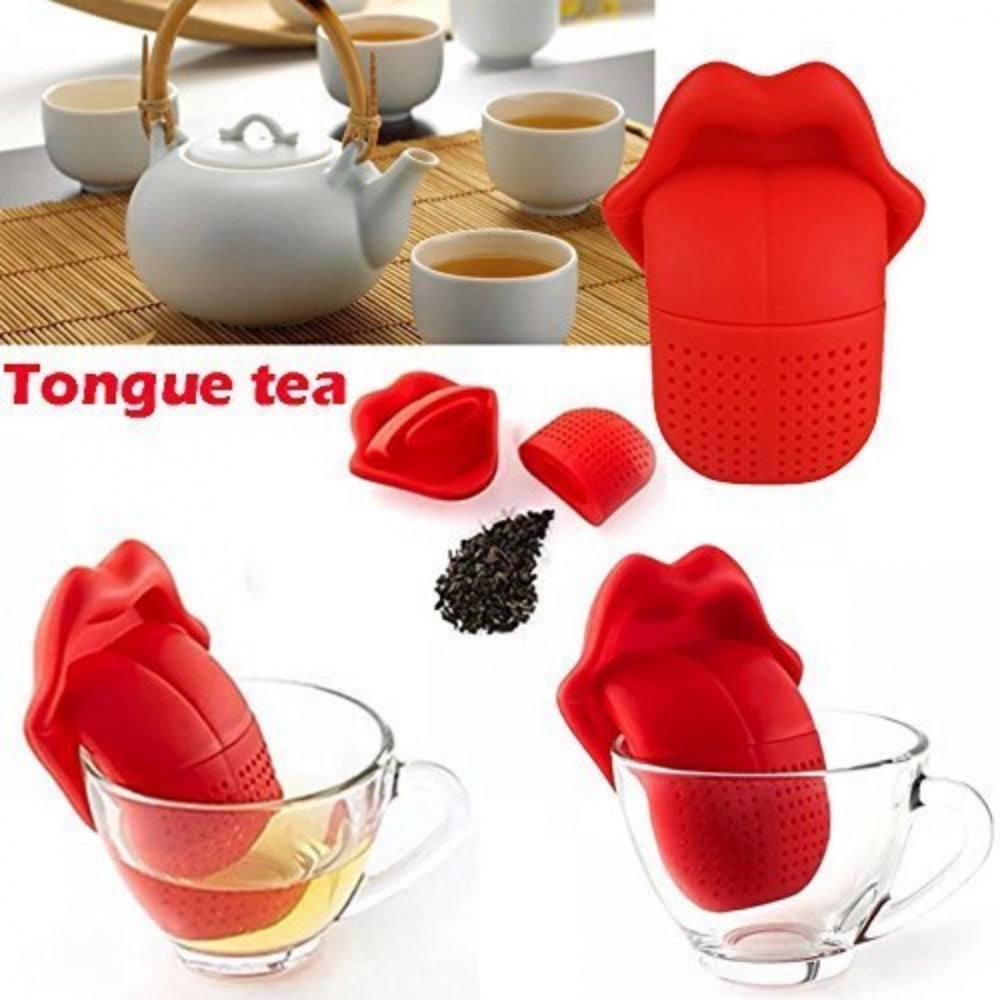 Tongue Shaped Big Lips Tea Maker Food Grade Silicone Tea Strainer (Assorted)