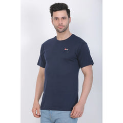 Men's Cotton Jersey Round Neck Plain Tshirt (Navy)