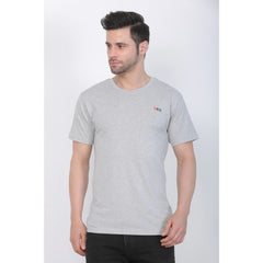 Men's Cotton Jersey Round Neck Plain Tshirt (Grey Melange)