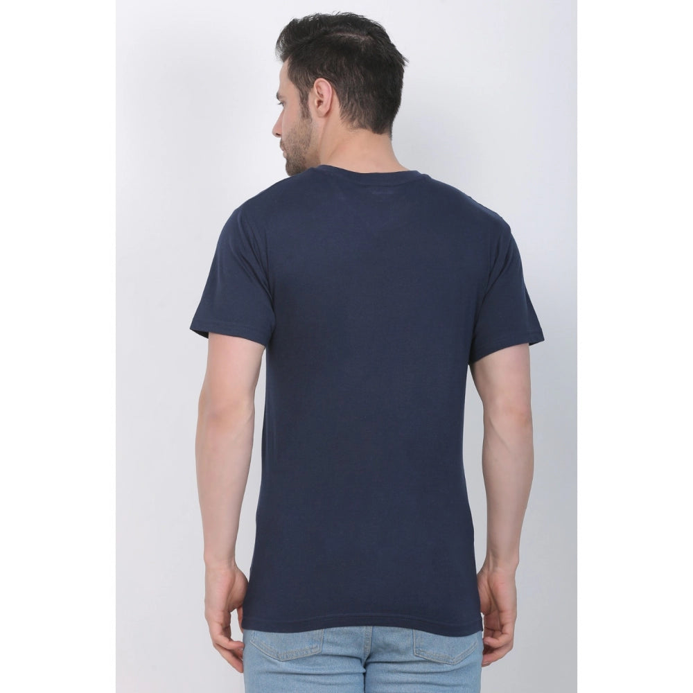 Men's Cotton Jersey Round Neck Plain Tshirt (Navy)