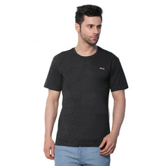 Men's Cotton Jersey Round Neck Plain Tshirt (Charcoal Melange)