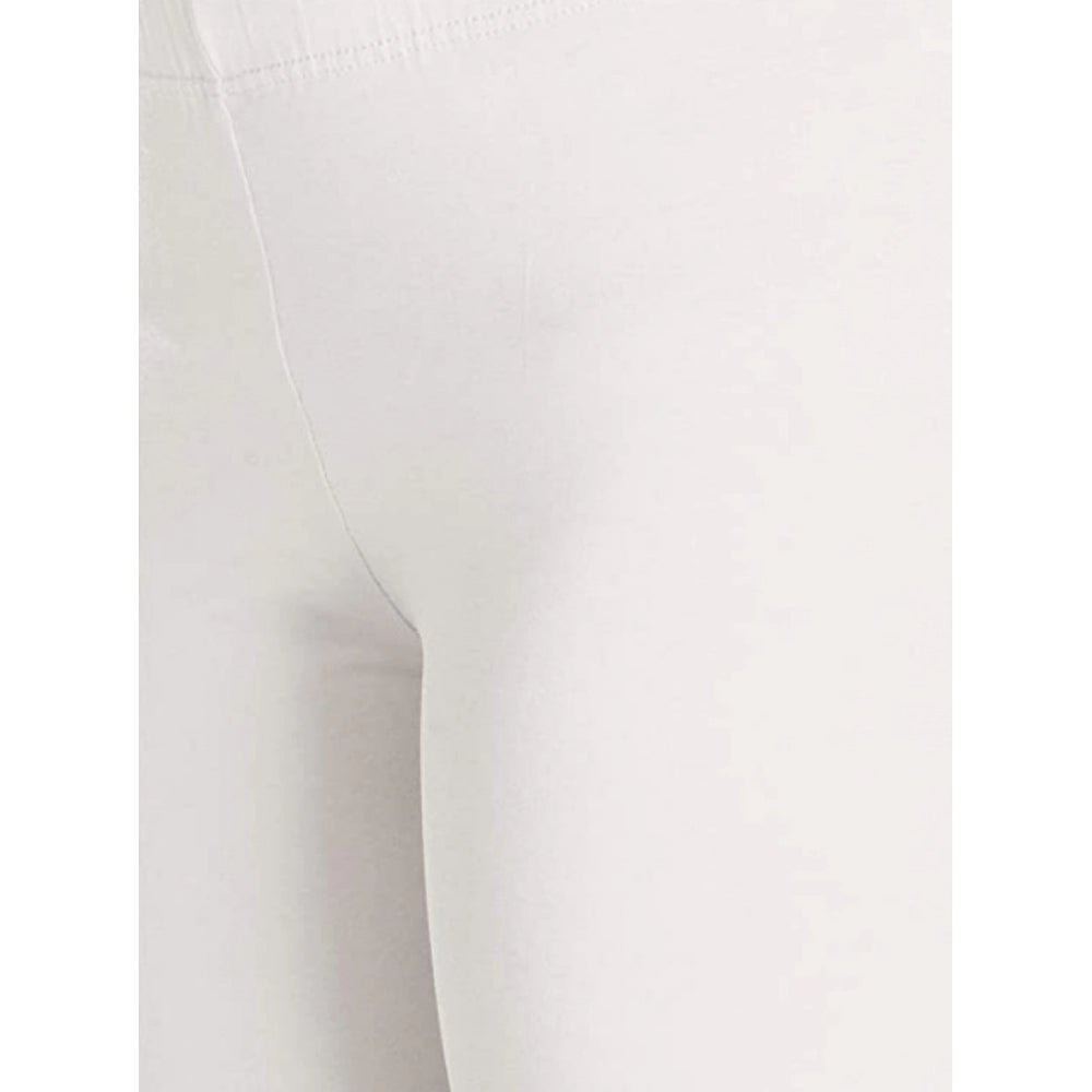 Women's Cotton Stretchable Skin Fit Ankle Length Leggings (White)