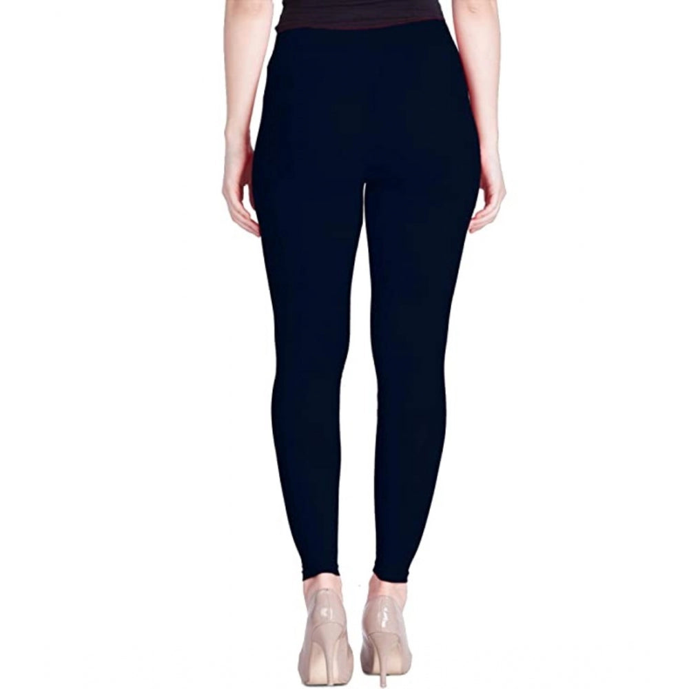 Women's Cotton Stretchable Skin Fit Ankle Length Leggings (Navy Blue)