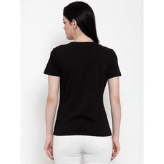 Cotton Blend Up Arrow Print Printed T-Shirt (Black)