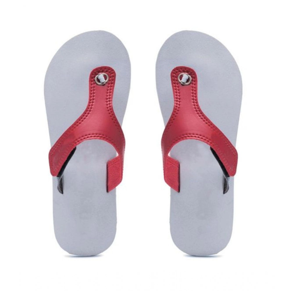 Unisex Rubber Lightweight T-Style Slippers (Maroon)