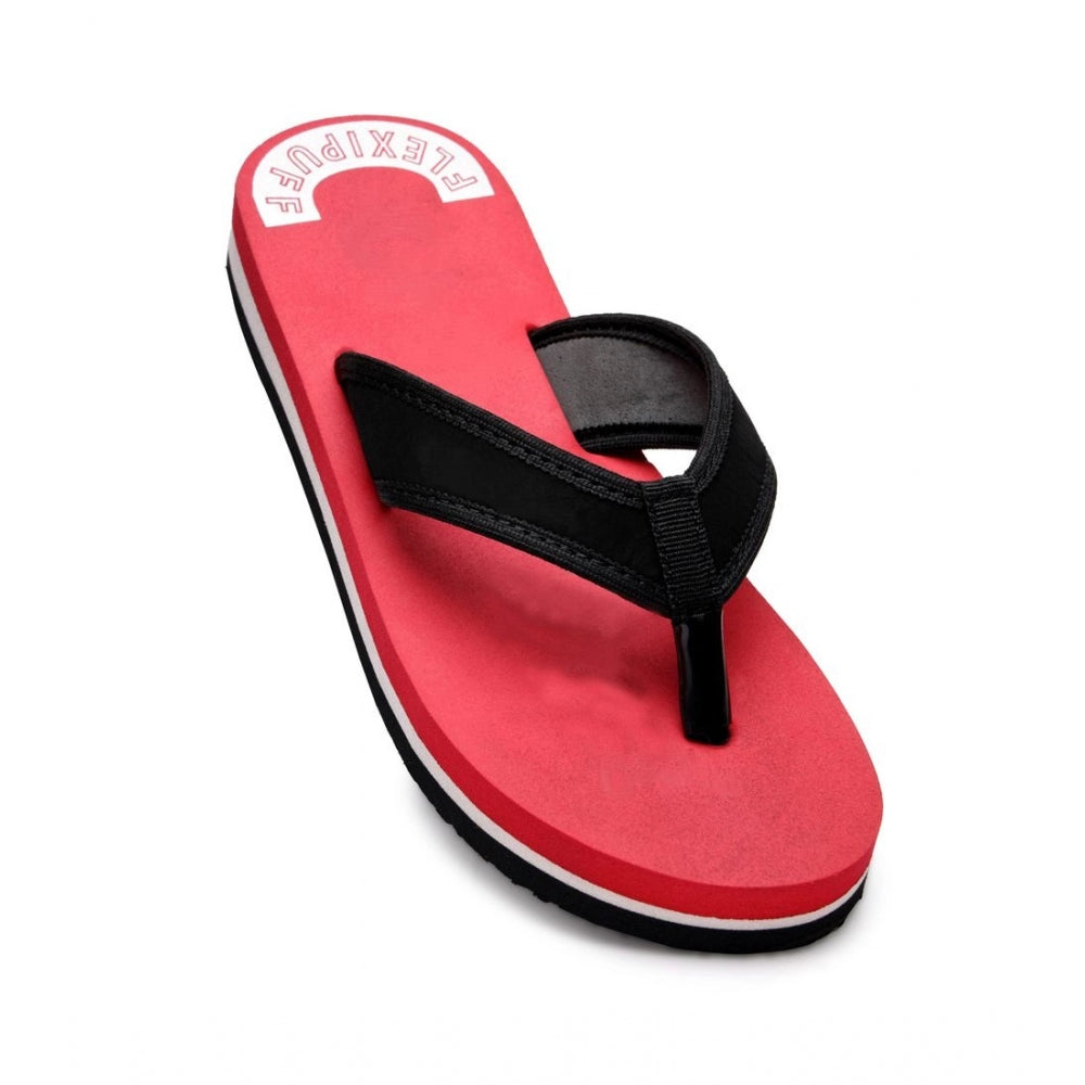 Unisex Rubber Lightweight and Soft Women Slippers for a Cozy Step (Red)