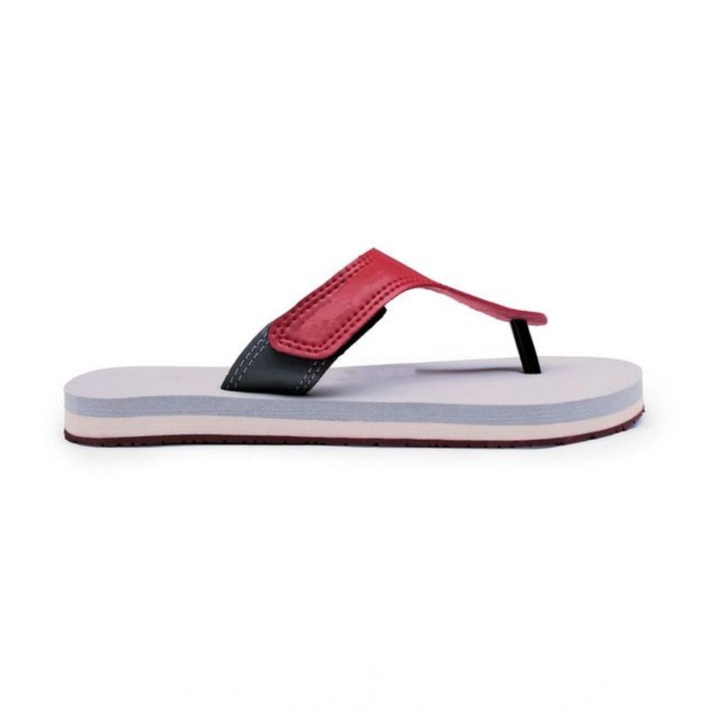 Unisex Rubber Lightweight T-Style Slippers (Maroon)