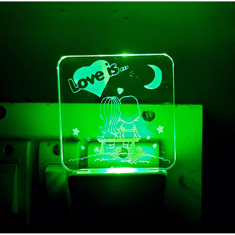 Love Is With Half Moon AC Adapter Night Lamp