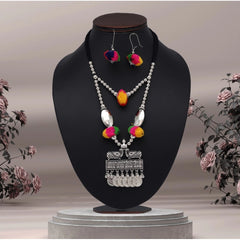 Multi Color Oxidised Necklace Set