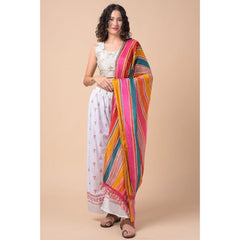 Chanderi Printed Dupatta (Multicolor, Length: 2.25 to 2.50 Mtr)