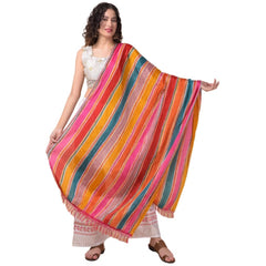 Chanderi Printed Dupatta (Multicolor, Length: 2.25 to 2.50 Mtr)